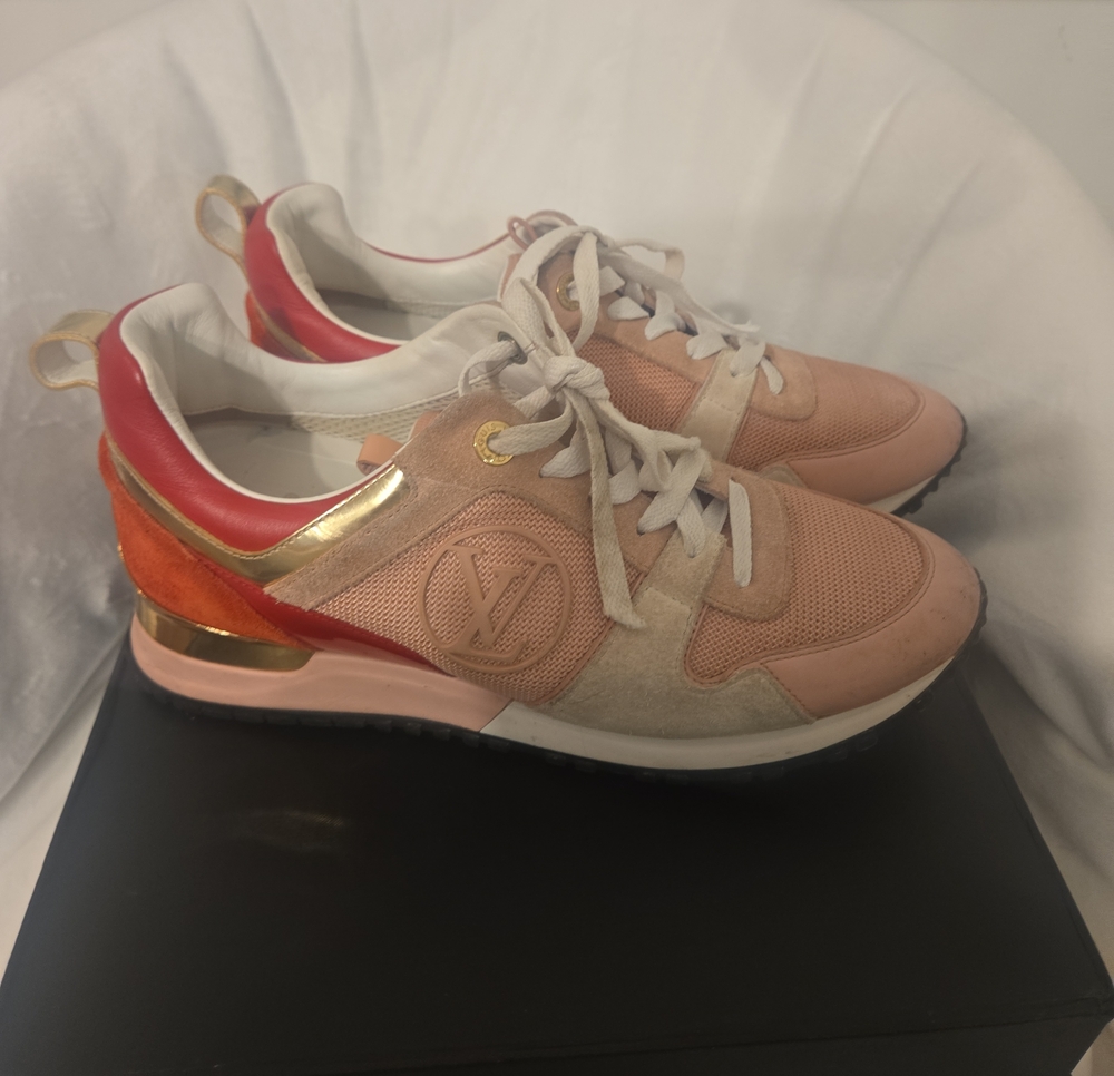 Louis Vuitton Pink, Red & Gold Run Away Sneakers - Women